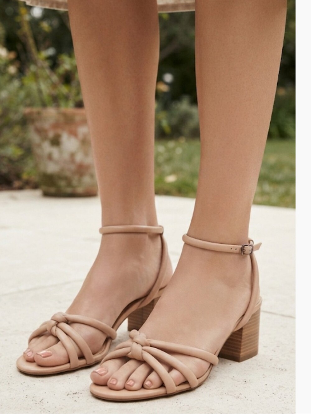 Schutz Rachel Block Heel Sandals, Nappa Leather Tan Size 5.5